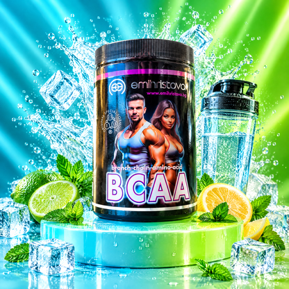 BCAA на подиум с лед, вода и цитруси